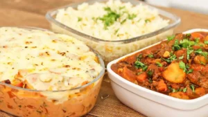 Almoço Rápido: Picadinho com Arroz e Macarrão de Forno, Receita Fácil, Saborosa e Completa