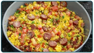 Cuscuz com Bacon e Calabresa Receita Passo a Passo