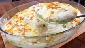 Chuchu recheado cremoso no forno