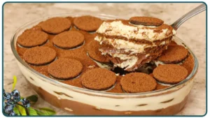 Pavê Tradicional de Creme com Chocolate e Biscoito