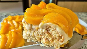 Pavê de Pêssego de Natal fácil: Pavê cremoso para fazer hoje mesmo