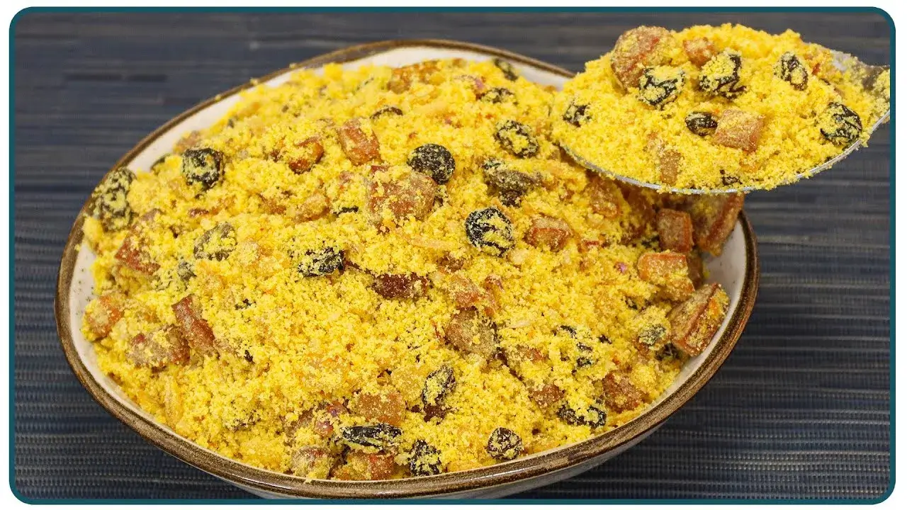 Farofa com Laranja e Nozes fácil e cheia de sabor para a mesa