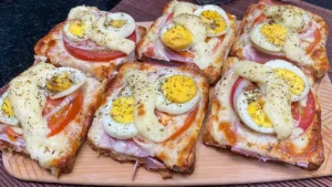 Mini pizza de pão de forma fácil feita no forno