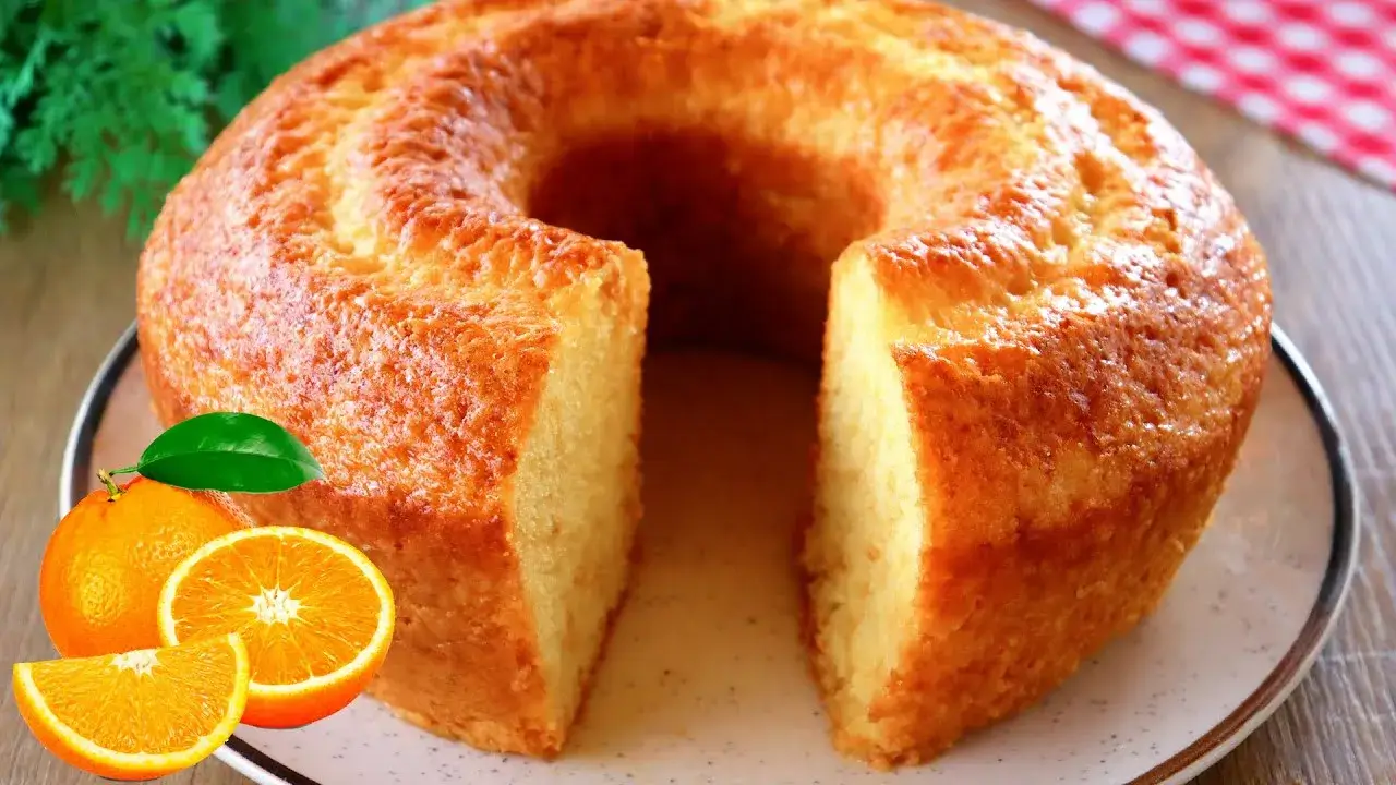 Bolo de Laranja com 2 Ovos Fofinho e Molhadinho