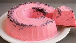 Sobremesa de Morango Gelada Fácil com Gelatina e Granulado