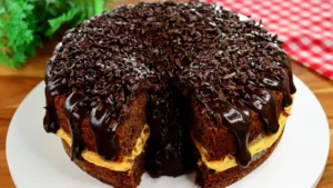 O bolo vulcão de maracujá com chocolate é uma sobremesa perfeita para servir em família...