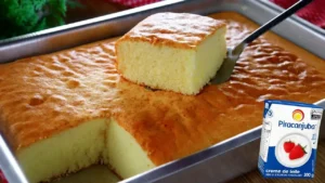 Bolo de Creme de Leite Sem Farinha Fofinho e Fácil para o Café