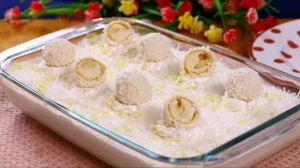 Mousse de Coco com Chocolate Branco Cremosa e Fácil para Sobremesa Gelada