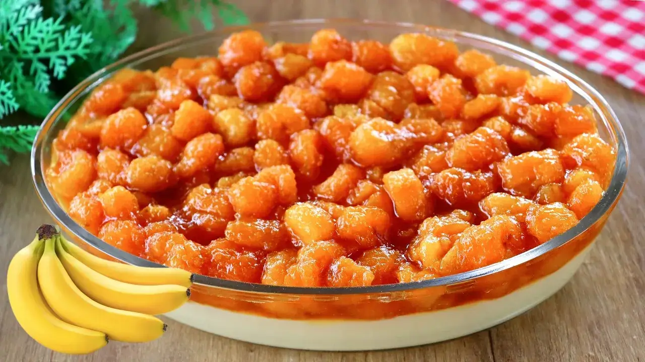 Sobremesa de Banana Cremosa fácil e perfeita para servir gelada
