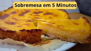 Tarte de Bolacha com Pudim Flã fácil e cremosa para sobremesa rápida