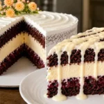 Bolo de Chocolate com Recheio de Leite Ninho e Morango de Vitrine