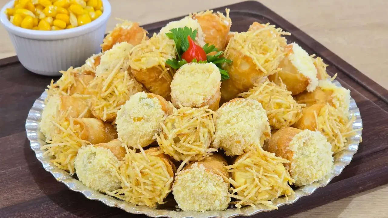 Canudinho de Festa com Recheio Cremoso de Milho Fácil e Caprichado