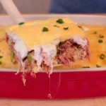 Torta de carne seca e alho-poró feito no liquidificador